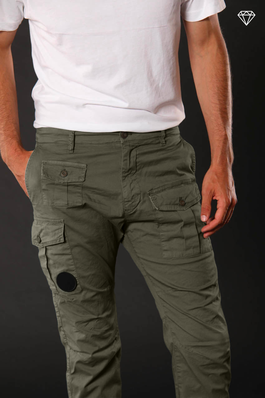 George Coolpocket Herren Cargo Hose aus leichtem Pima-Baumwoll-Stretch logo edition Carrot Fit ①