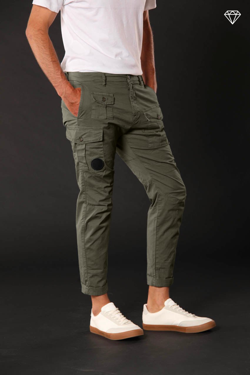 George Coolpocket Herren Cargo Hose aus leichtem Pima-Baumwoll-Stretch logo edition Carrot Fit ①