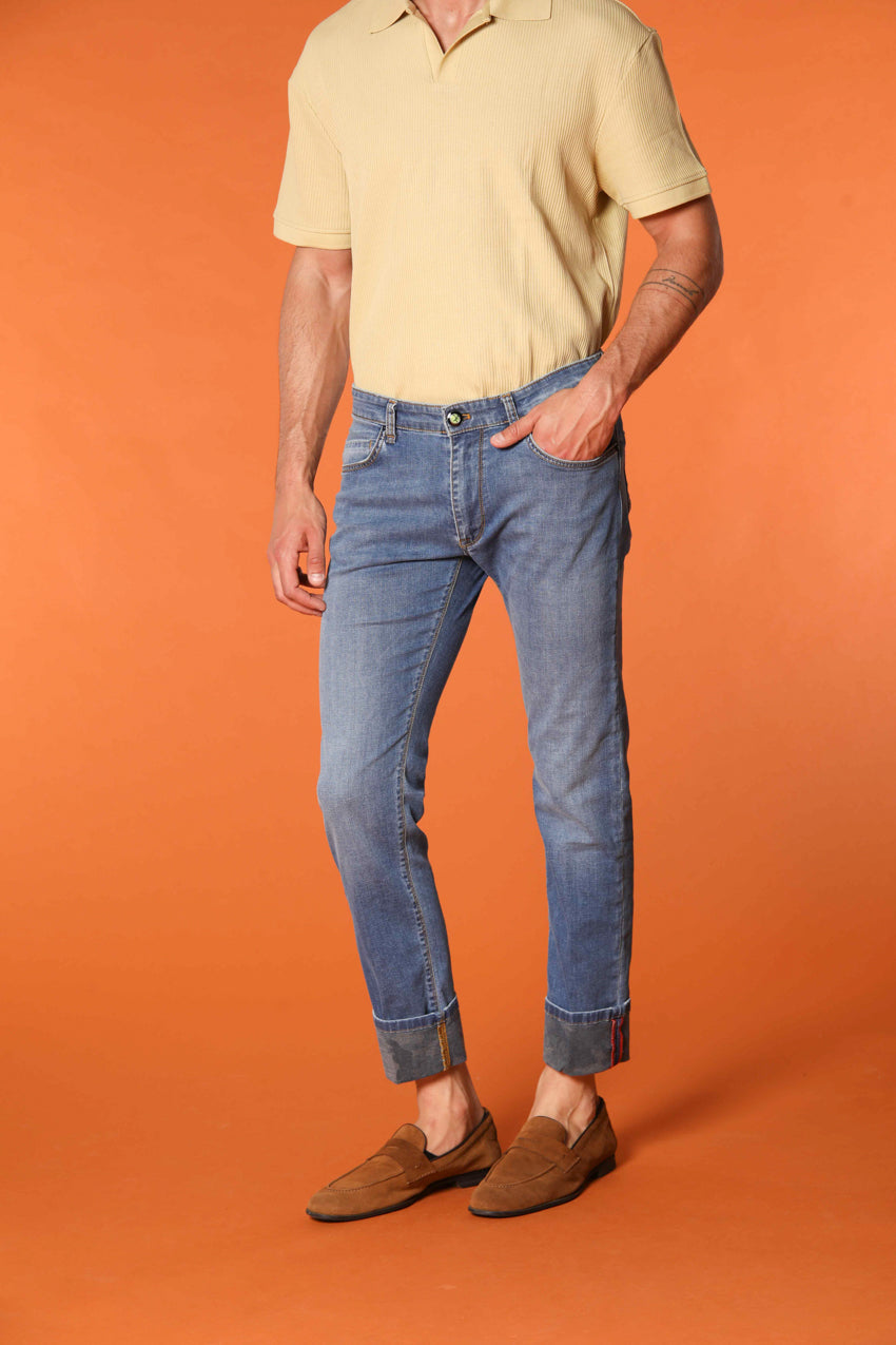 Harris 5 Taschen Herrenhose aus Denim mit Camouflage-Innenmuster Slim Fit