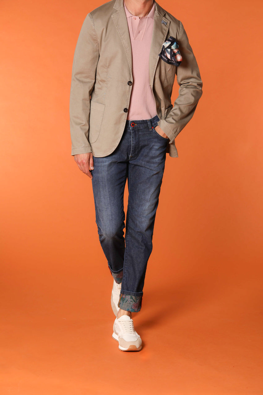 Harris 5-Taschen-Hose für Herren aus Denim mit floralem Innenmuster Slim Fit