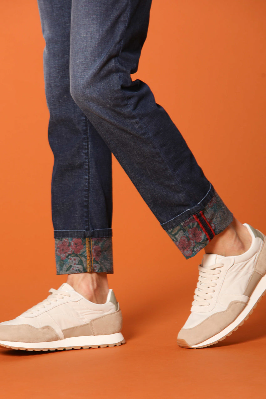 Harris 5-Taschen-Hose für Herren aus Denim mit floralem Innenmuster Slim Fit