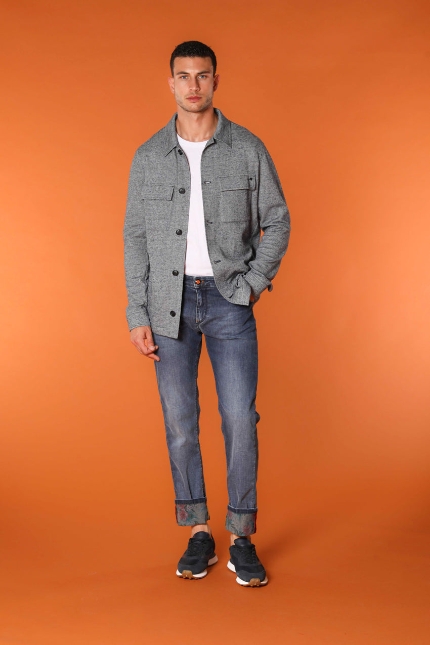 Harris Regular Herren 5-Pocket-Hose aus Denim mit Blumenmuster Regular Fit