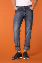 Harris Regular Herren 5-Pocket-Hose aus Denim mit Blumenmuster Regular Fit