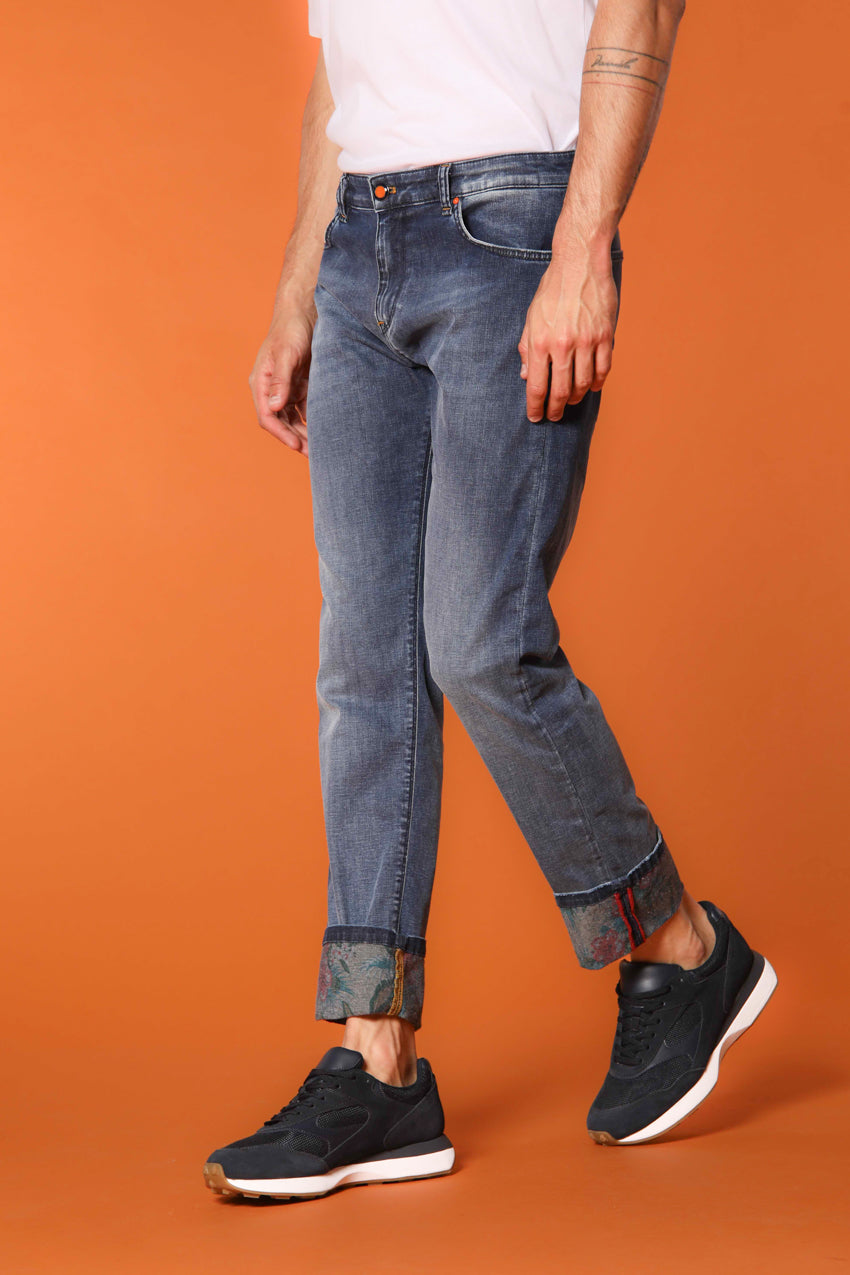 Harris Regular Herren 5-Pocket-Hose aus Denim mit Blumenmuster Regular Fit