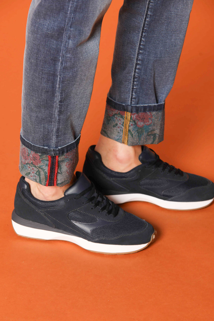 Harris Regular Herren 5-Pocket-Hose aus Denim mit Blumenmuster Regular Fit