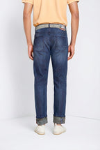 Harris pantalone 5 tasche uomo in denim con stampa Hawaii regular fit