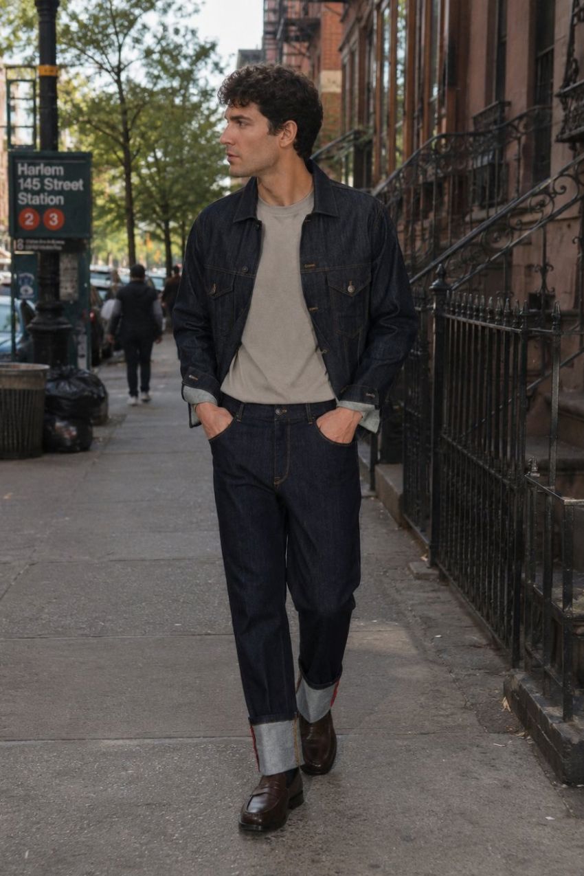 Pantalon Harris homme 5 poches en denim technique stretch carrot fit