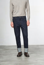 Harris Men's 5-Pocket Pants in Stretch Techno Denim Carrot Fit