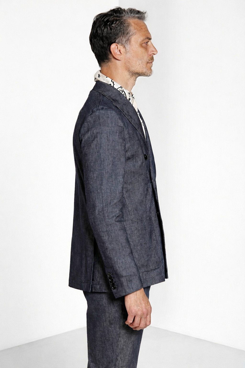 Summer blazer veste homme croisé en denim
