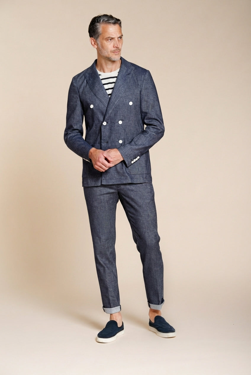 Summer Jacket blazer uomo doppiopetto in denim