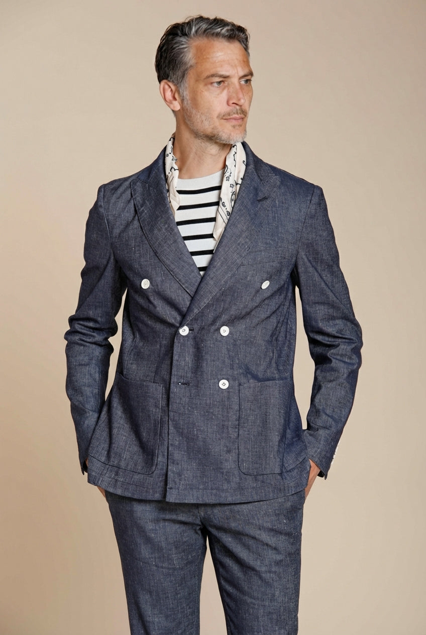 Summer Jacket blazer uomo doppiopetto in denim