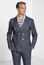 Summer men's Jacket blazer double-breasted in denim