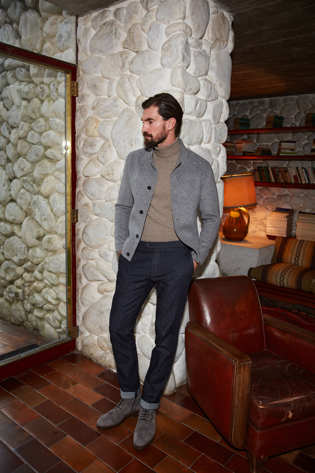 New York Herren-Chinohose aus Stretch-Denim regular fit