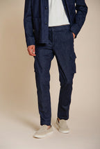 Chile pantalone cargo uomo in denim regular fit