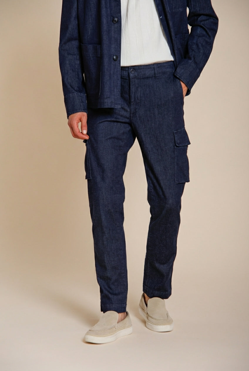 Chile pantalone cargo uomo in denim regular fit