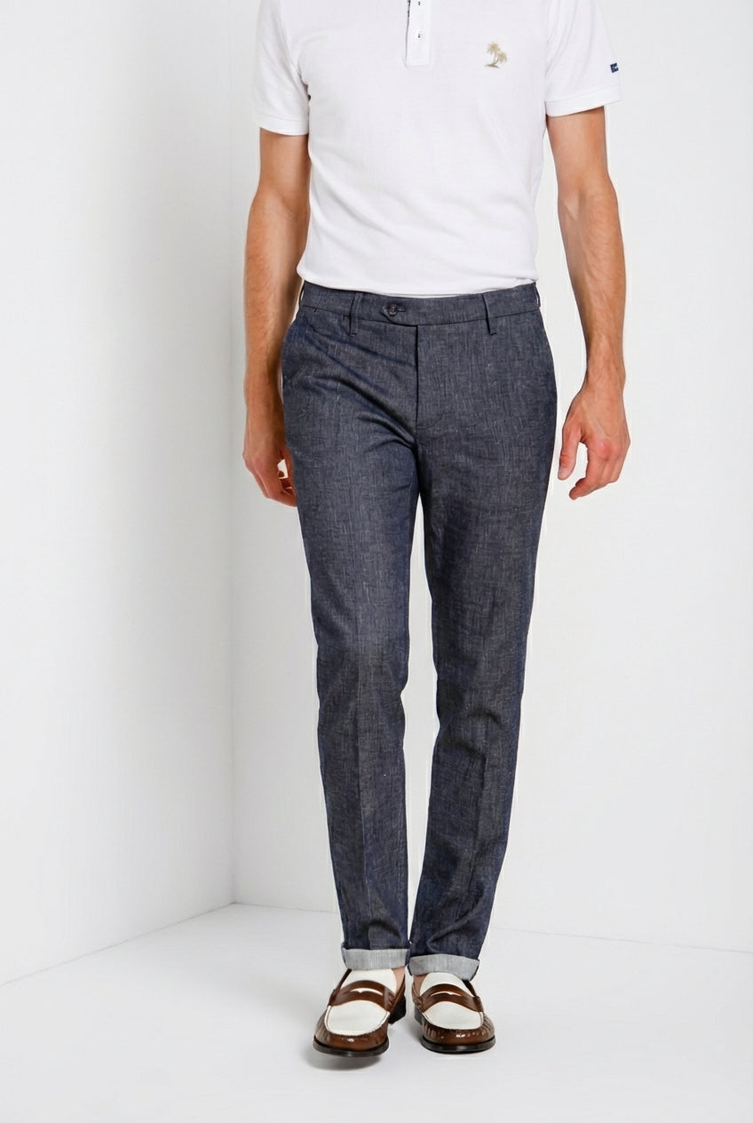Milano pantalone chino uomo in denim extra slim fit