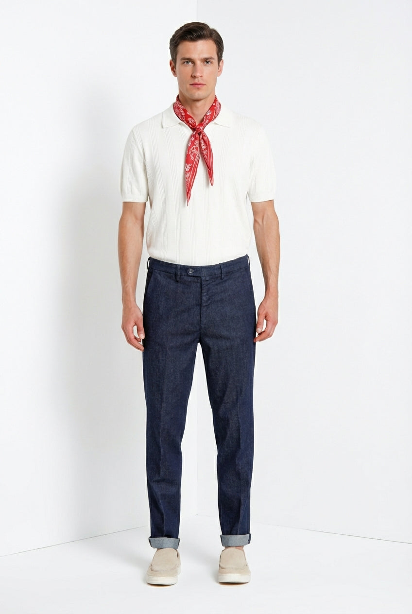Boston pantalon chino homme en denim relaxed fit