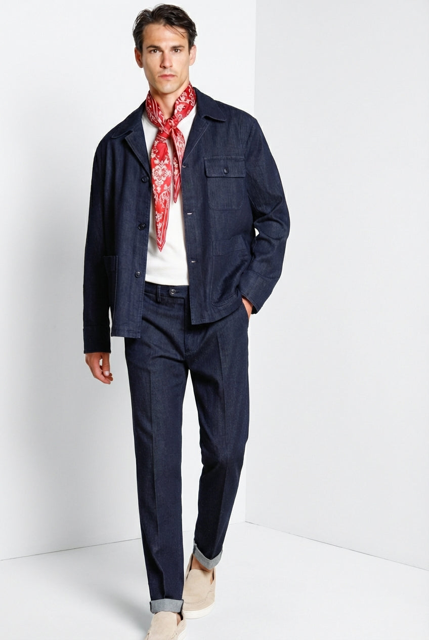 Boston pantalon chino homme en denim relaxed fit