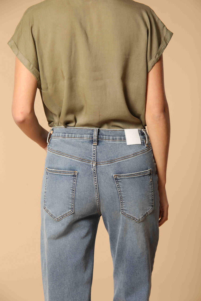 Victoria 5-Tasche Damenhose in Stretch-Denim Blau Straight Fit