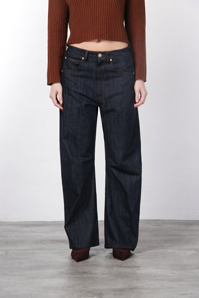 Vivienne pantalón chino 5 bolsillos de mujer en denim stretch con Balloon Fit
