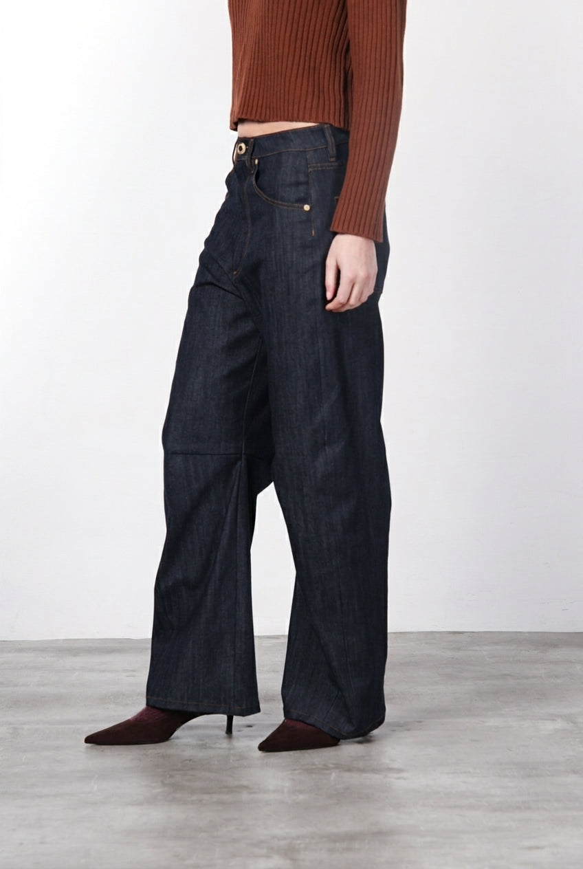 Vivienne pantalón chino 5 bolsillos de mujer en denim stretch con Balloon Fit
