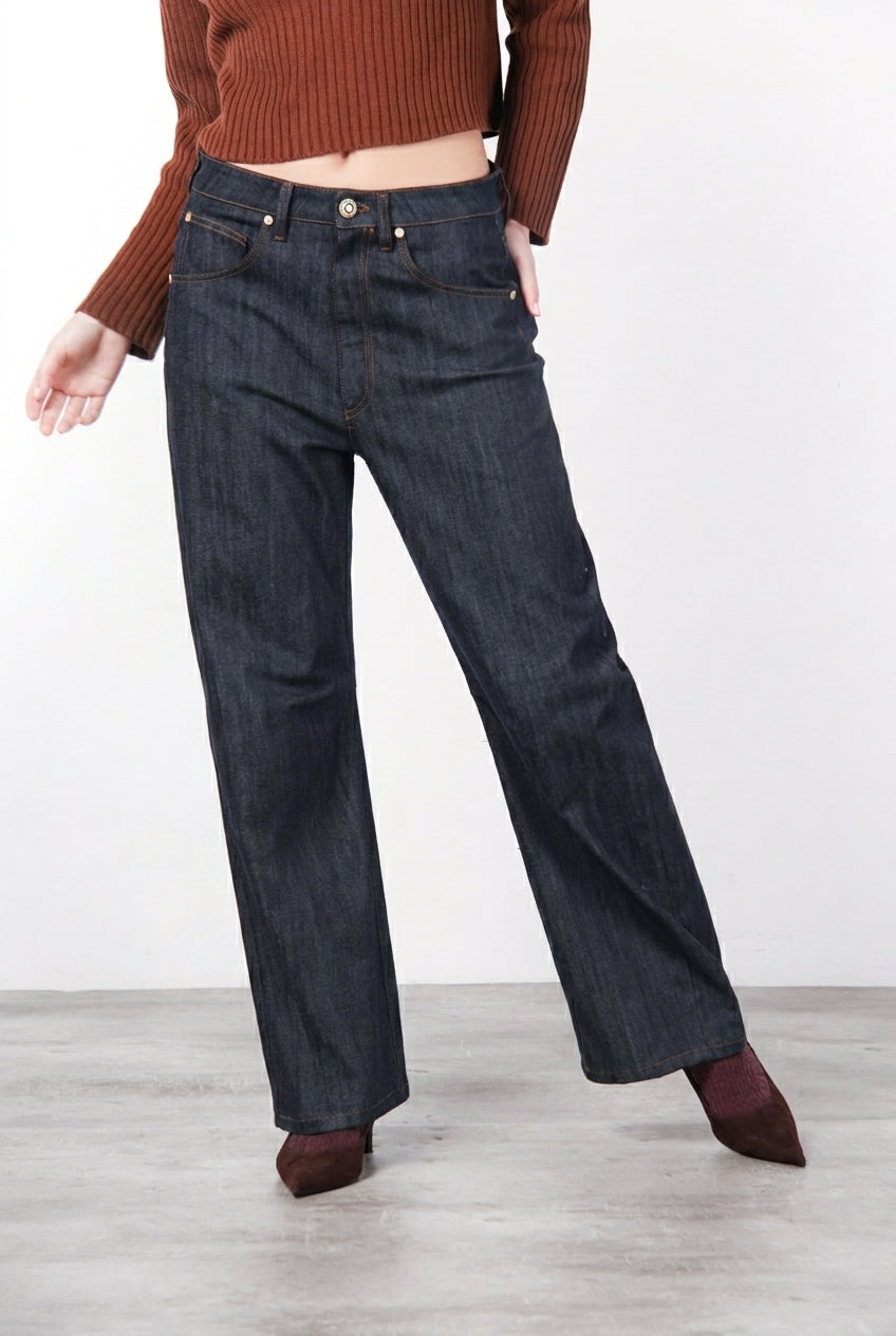 Vivienne pantalón chino 5 bolsillos de mujer en denim stretch con Balloon Fit
