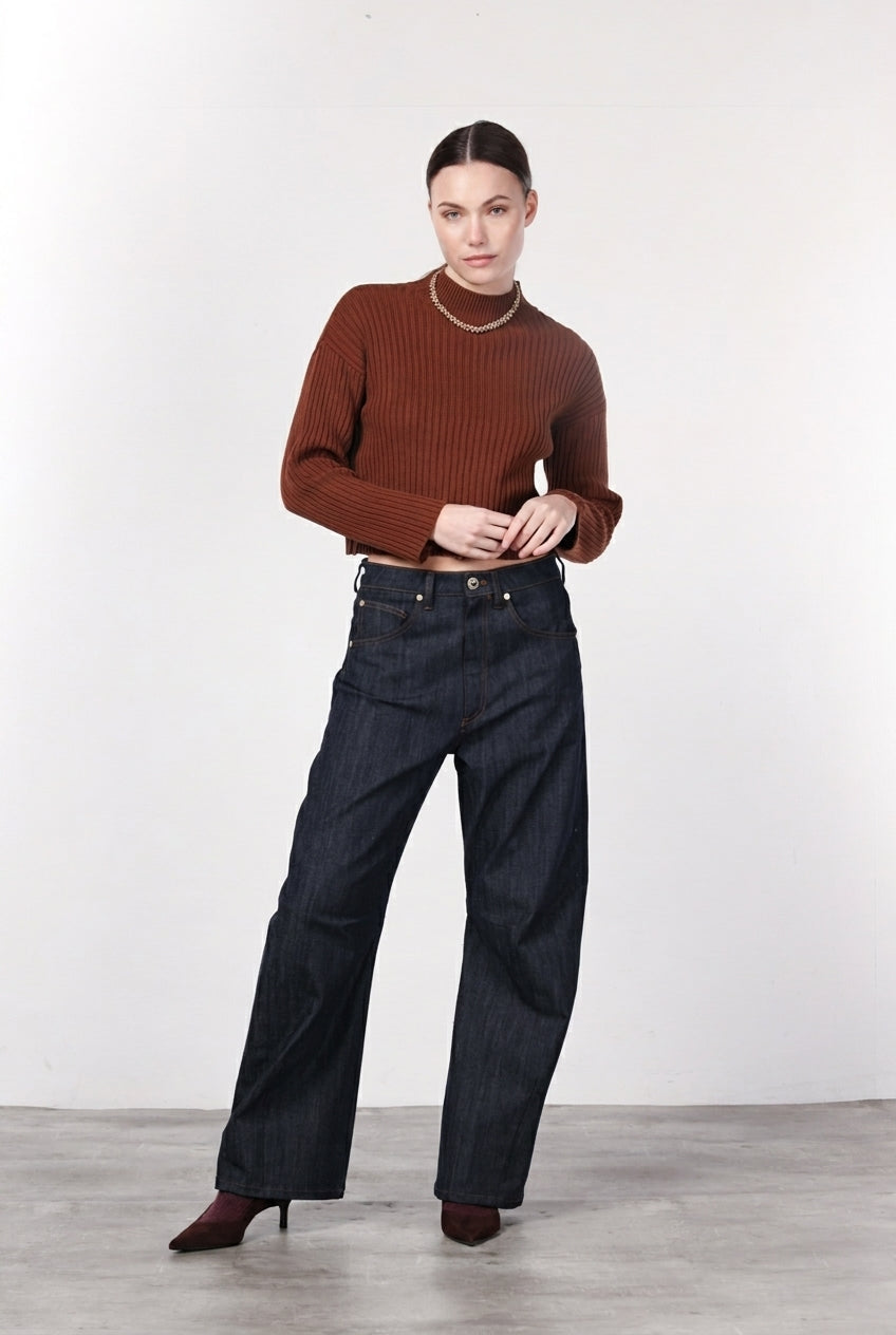 Vivienne pantalón chino 5 bolsillos de mujer en denim stretch con Balloon Fit
