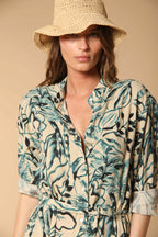 Colette Dress Damen Langkleid aus Leinen-Viskose-Mischgewebe mit Blumenmuster 