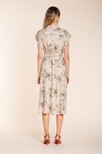 Yoko vestido mujer en tela mezcla lino y viscosa estampado floral
