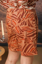 Jaqueline Damen Bermuda Chino aus Twill mit geometrischem Muster Slim Fit 