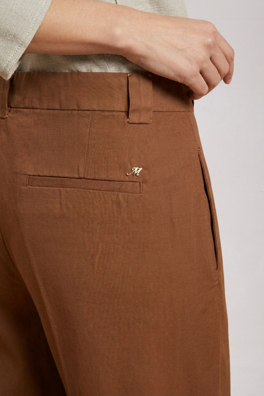 Dettaglio vita bermuda chino donna Brigitte Mason's marrone chiaro in cotone SS26