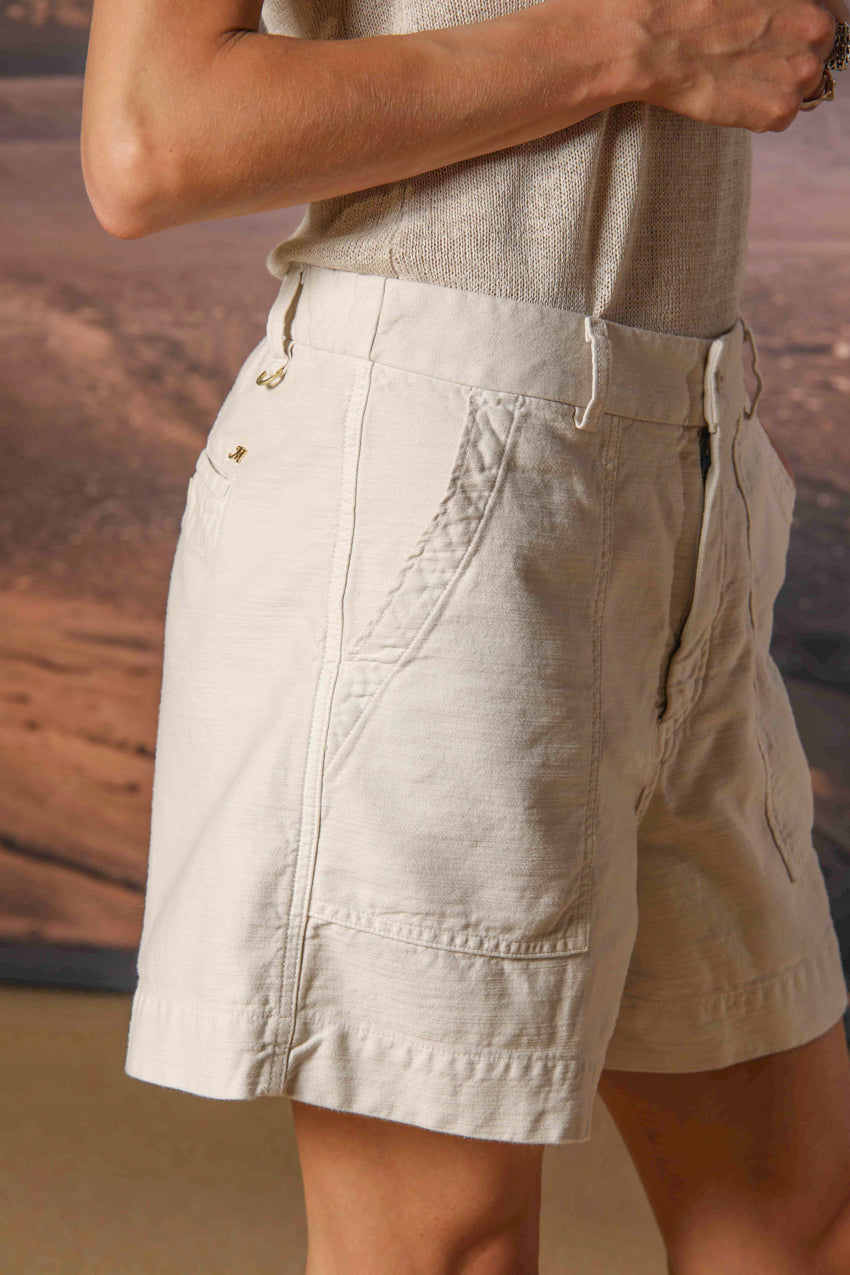 Dallas Damen Cargo Bermuda aus Satin Wide Leg