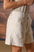 Dallas Damen Cargo Bermuda aus Satin Wide Leg