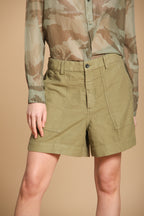 Dallas Damen Cargo Bermuda aus Satin Wide Leg