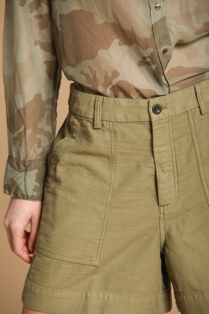 Dallas Damen Cargo Bermuda aus Satin Wide Leg