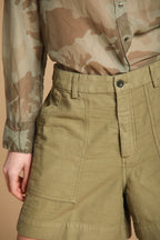 Dallas Damen Cargo Bermuda aus Satin Wide Leg