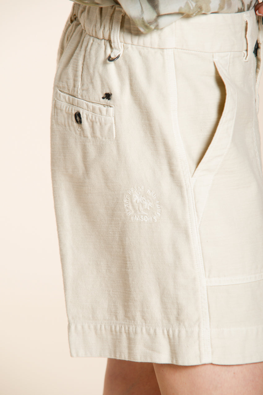 Dallas bermuda cargo donna in cotone fiammato relaxed fit