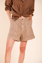 Dallas bermuda cargo donna in cotone fiammato relaxed fit