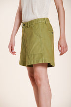 Dallas bermuda cargo donna in cotone fiammato relaxed fit