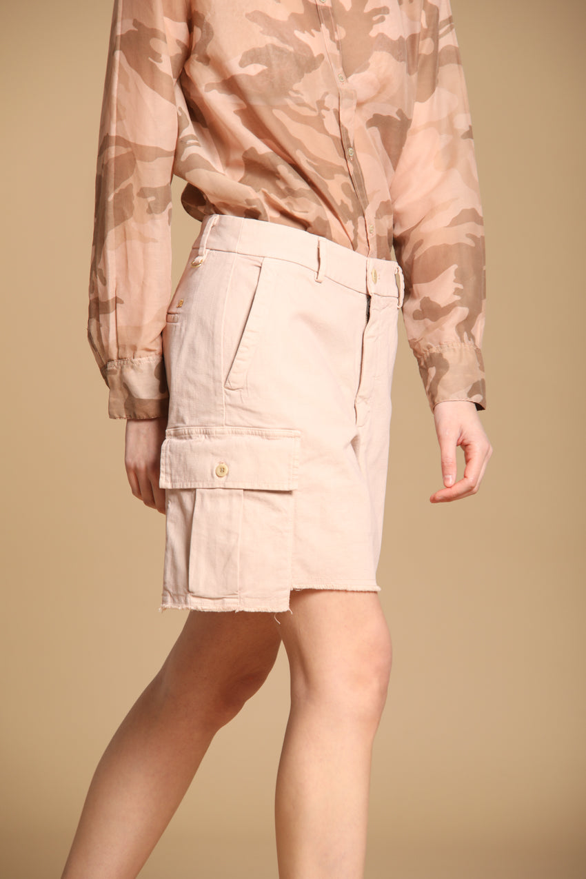 Judy Bermuda Cargo Damen in flammendem Panama-Baumwollgewebe Relaxed Fit