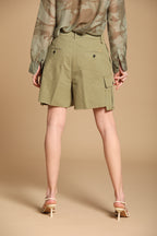 Judy Bermuda Cargo Damen in flammendem Panama-Baumwollgewebe Relaxed Fit