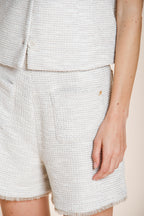 Jolie bermuda chino donna in jersey chicco di riso relaxed fit