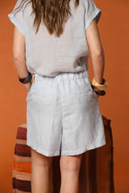 New York Cozy Bermuda Chino Damen in Strohgewebe Relaxed Fit