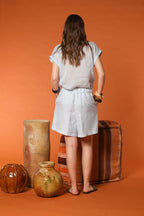 New York Cozy Bermuda Chino Damen in Strohgewebe Relaxed Fit