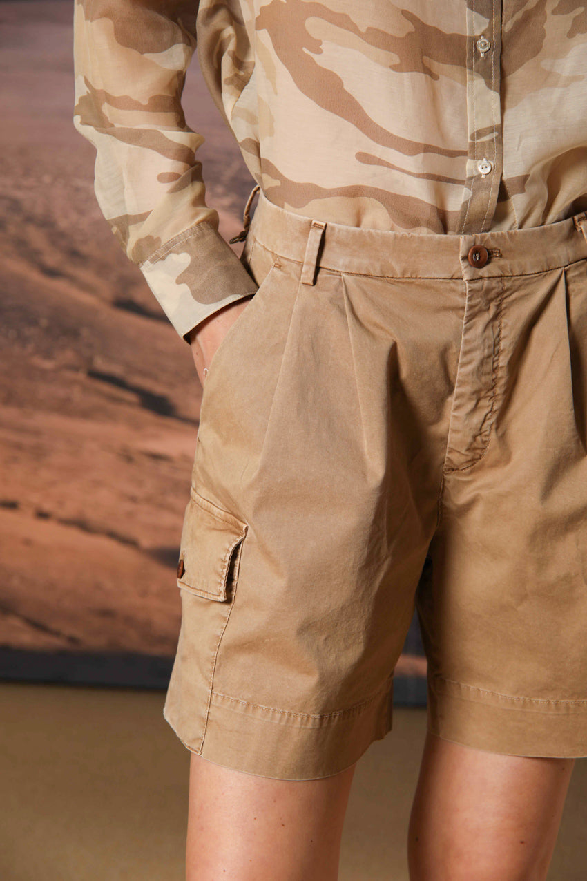 New York 1 Pinces Cargo Bermuda Cargo Damen in leichtem Baumwolltwill Relaxed Fit