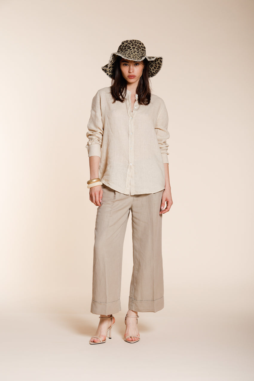 Delhi chemise femme à manches longues en toile de lin