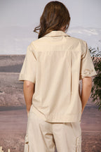 Florida Damenbluse mit kurzen Ärmeln aus Popeline