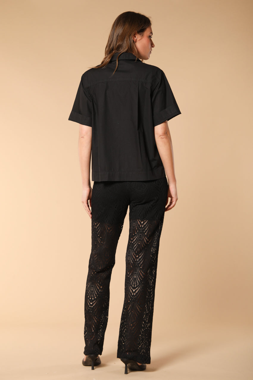 Florida Damenbluse mit kurzen Ärmeln aus Popeline