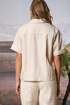 Florida Damenbluse mit kurzen Ärmeln aus Popeline