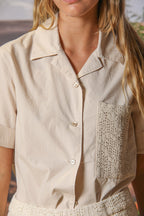 Florida Damenbluse mit kurzen Ärmeln aus Popeline